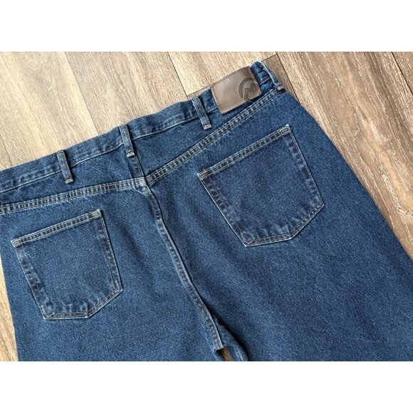 MAGELLAN MENS PLUS SIZE DENIM BLUE JEANS STRAIGHT LEG 42X30 100% COTTON WORK - Picture 4 of 9